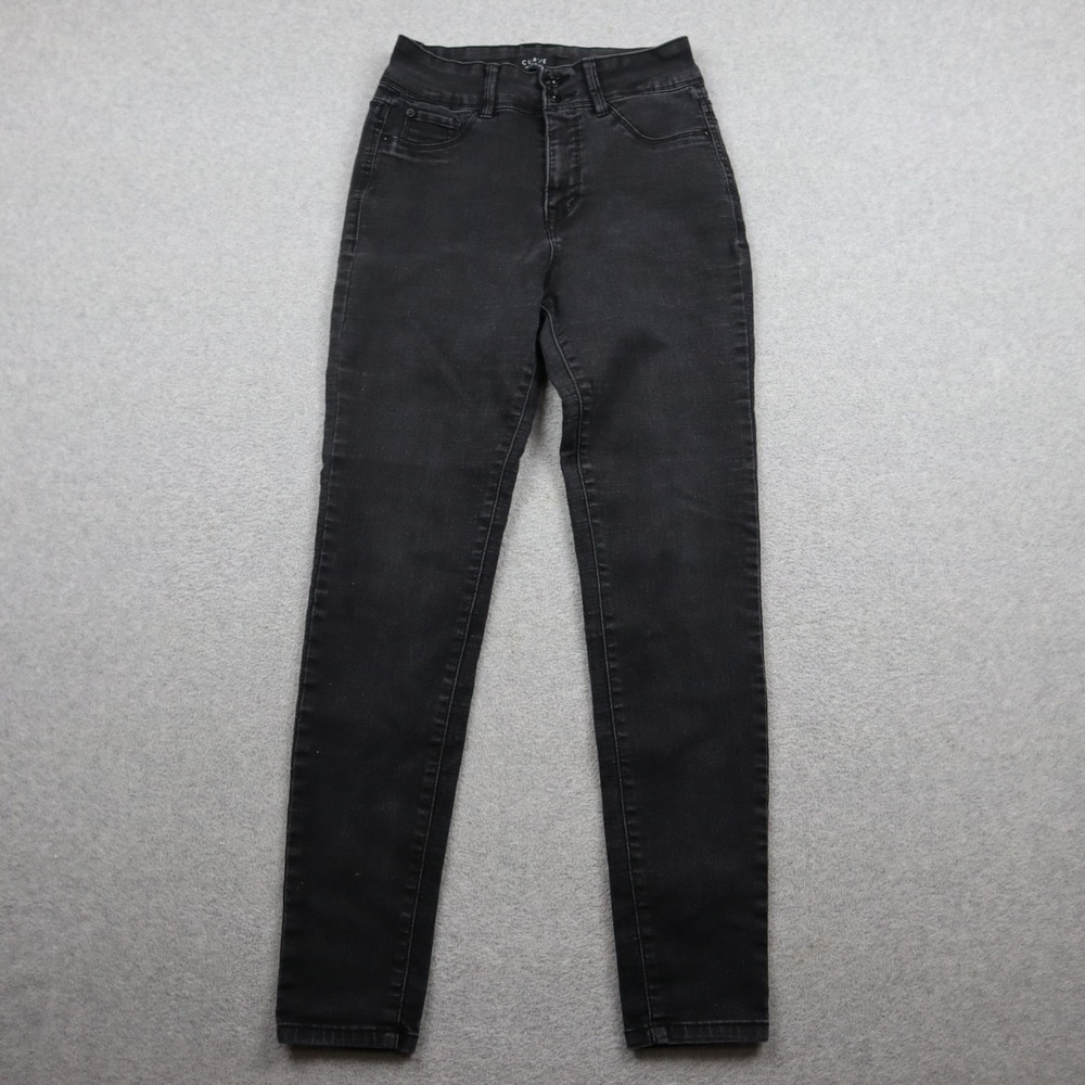 Curve Appeal Jeans Womens 4/27 Curve Creator High Rise Skinny Black Stretch